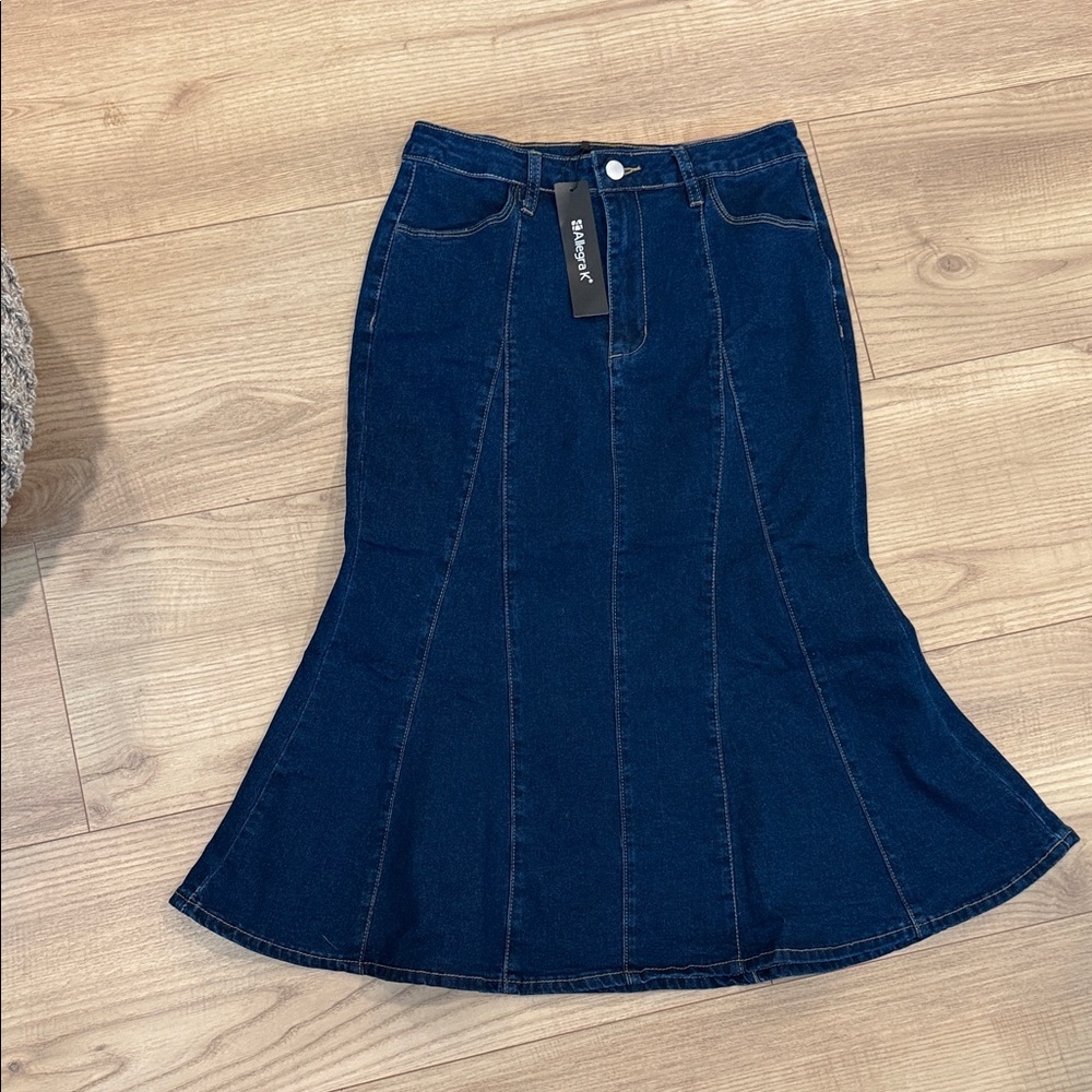 Dark Blue Denim Skirt